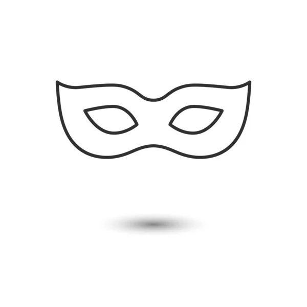 Carnival Mask Masquerade Line Icon White Background Vector Illustration — Stock Vector