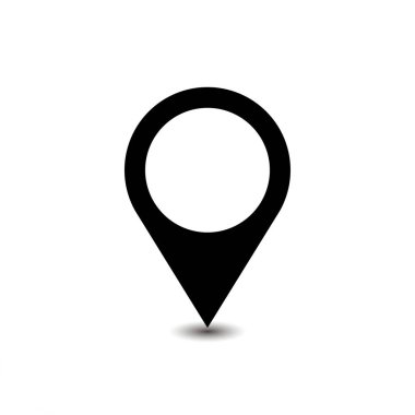 Haritadaki işaret simgesi konumu. Vektör çizimi. Beyaz arka planda siyah bir çizgi. yerlerin indeksi.