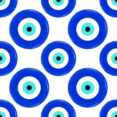 Nazar değmesin diye kusursuz bir muska deseni. Vektör çizimi. Arkaplan, doku.