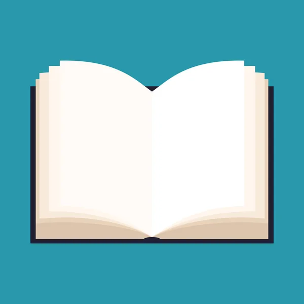 Kniha Ikon Vektorová Ilustrace Kniha Otevřenými Stránkami — Stockový vektor