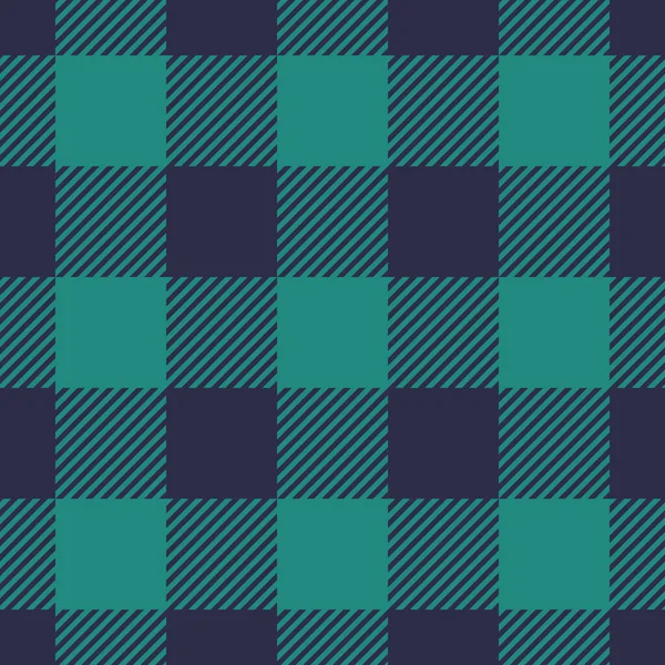 Seamless Plaid Check Pattern Blue Green Tones Vector Background Fabric — Stock Vector