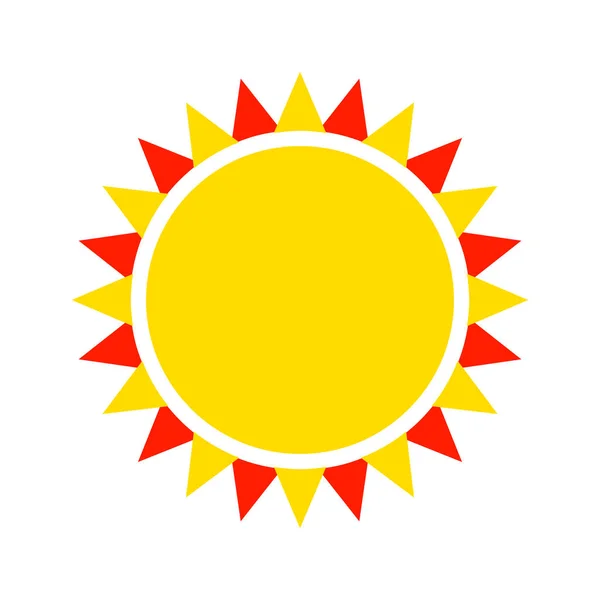 Das Sonnensymbol Vektorillustration Gelbe Und Rote Silhouette Auf Weißem Hintergrund — Stockvektor