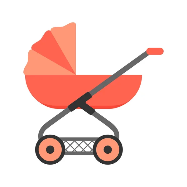 Κουβάλημα Μωρού Εικόνα Μωρουδίστικο Καροτσάκι Λευκό Φόντο Εικονογράφηση Διανύσματος — Διανυσματικό Αρχείο