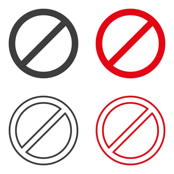 Set Prohibition Signs White Background Vector Illustration — Stock Vector