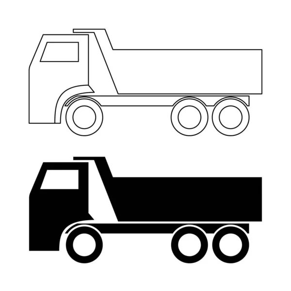 Caminhão Basculante Fundo Branco Ilustração Vetorial Ícone Carro — Vetor de Stock