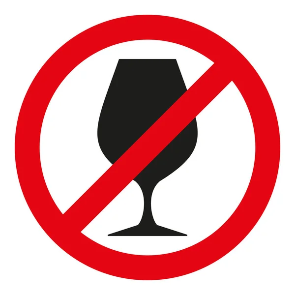 Signe Interdiction Alcool Des Boissons Verres Vin Croisés Illustration Vectorielle — Image vectorielle