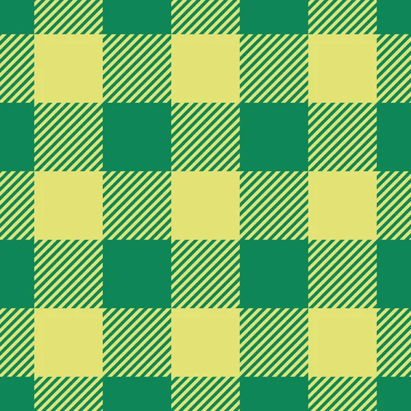 Padrão Xadrez Sem Costura Listras Amarelas Verdes Impressão Textura Tecido — Vetor de Stock