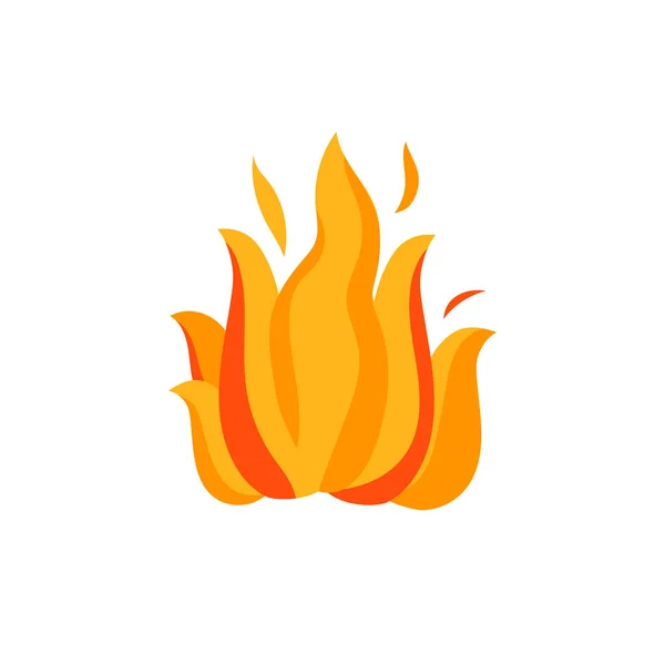 Icon Fire Flames Fiery Silhouettes White Background Vector Illustration — Stock Vector