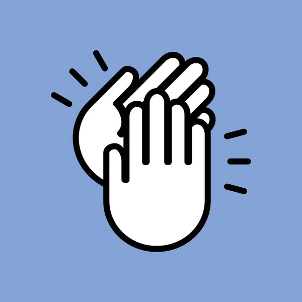Χειροκρότημα Εικονίδιο Γραμμής Διανυσματική Απεικόνιση Δύο Χέρια Ένα Όρθιο Χειροκρότημα — Διανυσματικό Αρχείο