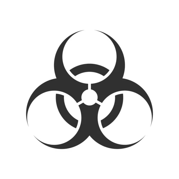 Biohazard Symbol Vector Illustration Black Icon White Background — Stock Vector