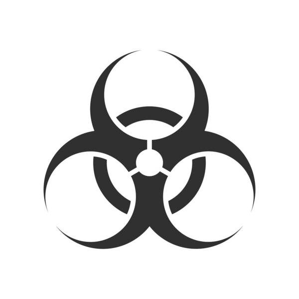 символ биологической опасности, векторная иллюстрация. черный значок на белом фоне.