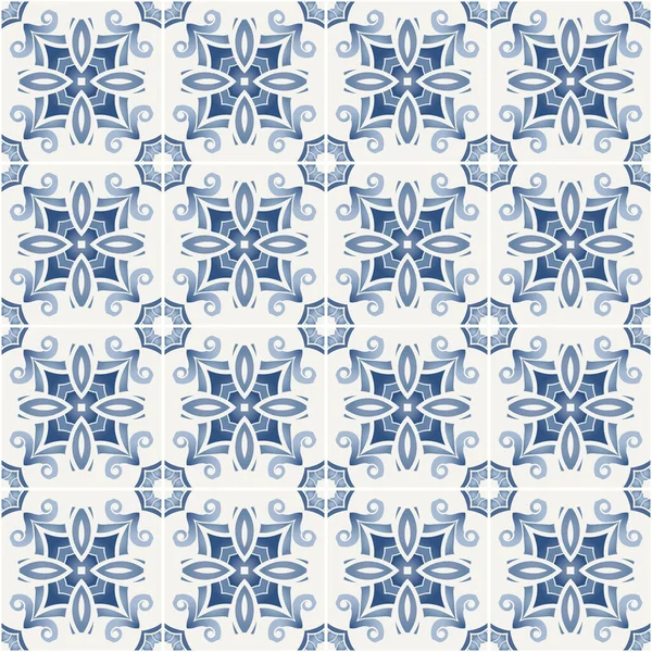 Geleneksel süs Portekiz dekoratif fayansları azulejos. Soyut arkaplan. Vektör el çizimi, tipik Portekiz fayansları, seramik fayanslar. Kusursuz desen.