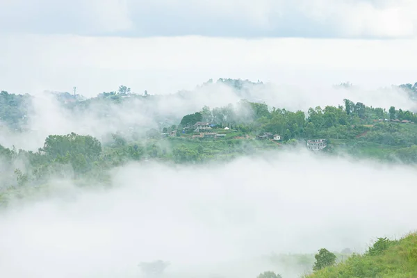 Bergzicht Mist Met Rusthuis Khao Kho Phetchabun Thailand — Stockfoto