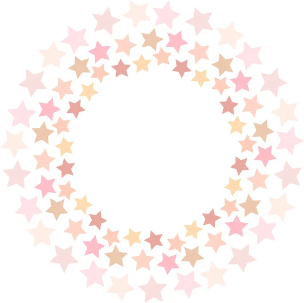 Moldura redonda feita de estrelas com espaço para texto. Forma do círculo. — Vetor de Stock