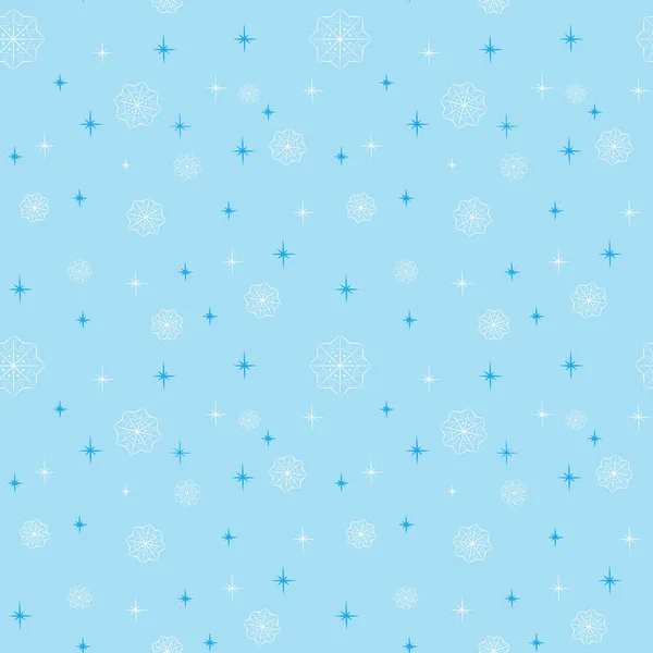 Snow Vector Seamless Pattern Winter Background Package Wrapping Textile Holiday — Stock Vector