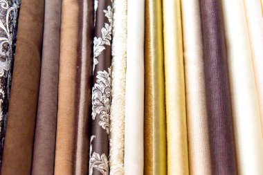 Kumaş ve tekstil bir dükkan ya da mağaza rulo