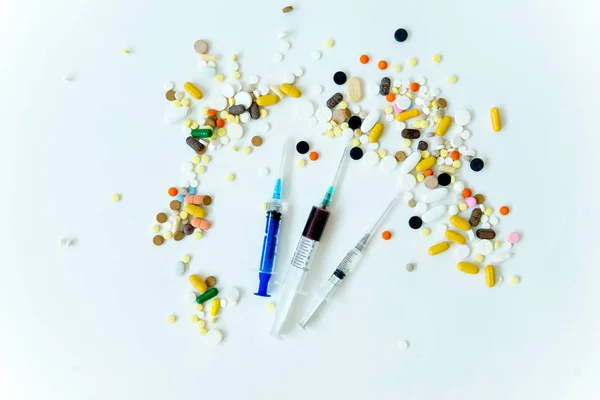 Διαφορετικά φάρμακα, χάπια, δισκία. φαρμακευτική ιατρική χάπια — Φωτογραφία Αρχείου