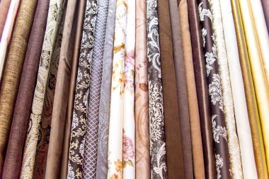 Kumaş ve tekstil bir dükkan ya da mağaza rulo