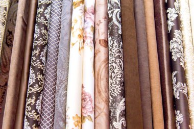 Kumaş ve tekstil bir dükkan ya da mağaza rulo