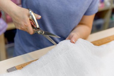 Kumaş ve tekstil bir dükkan ya da mağaza rulo