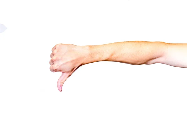 Manlig hand gest och tecken samling isolerade över vit bakgrund — Stockfoto