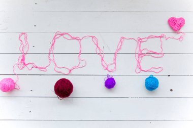 Word'den gelen iplik örgü renkli pamuk konuları seviyorum