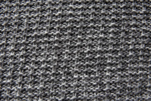Gris tricoté motif de texture de fond de laine — Photo