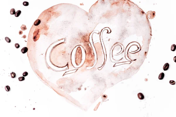 sıcak kahve latte sanat beyaz bir arka plan üzerinde