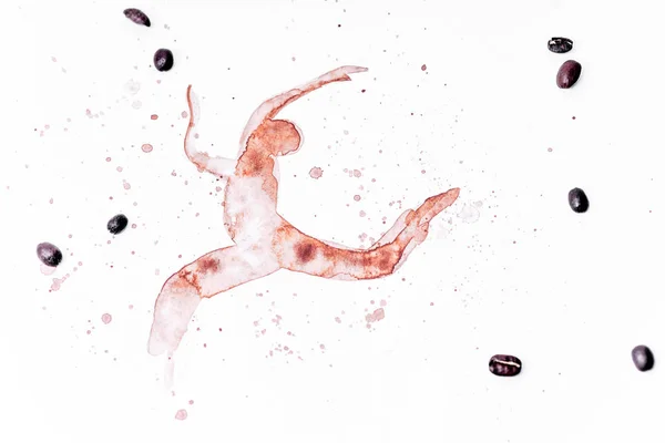 Гаряча кава латте мистецтво на білому фоні — стокове фото