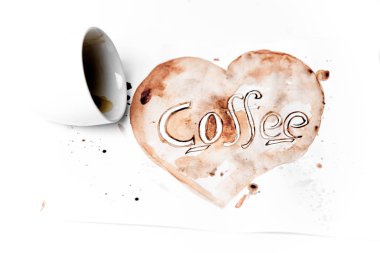 sıcak kahve latte sanat beyaz bir arka plan üzerinde