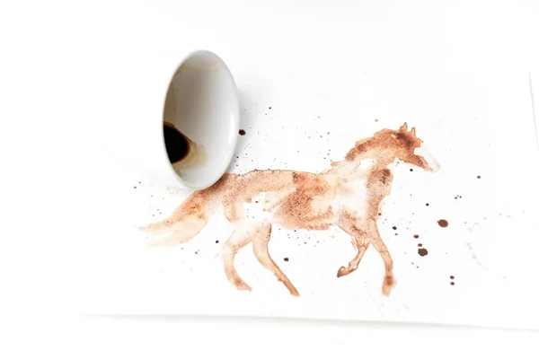 Hot coffee latte art on a white background — Stock Photo, Image
