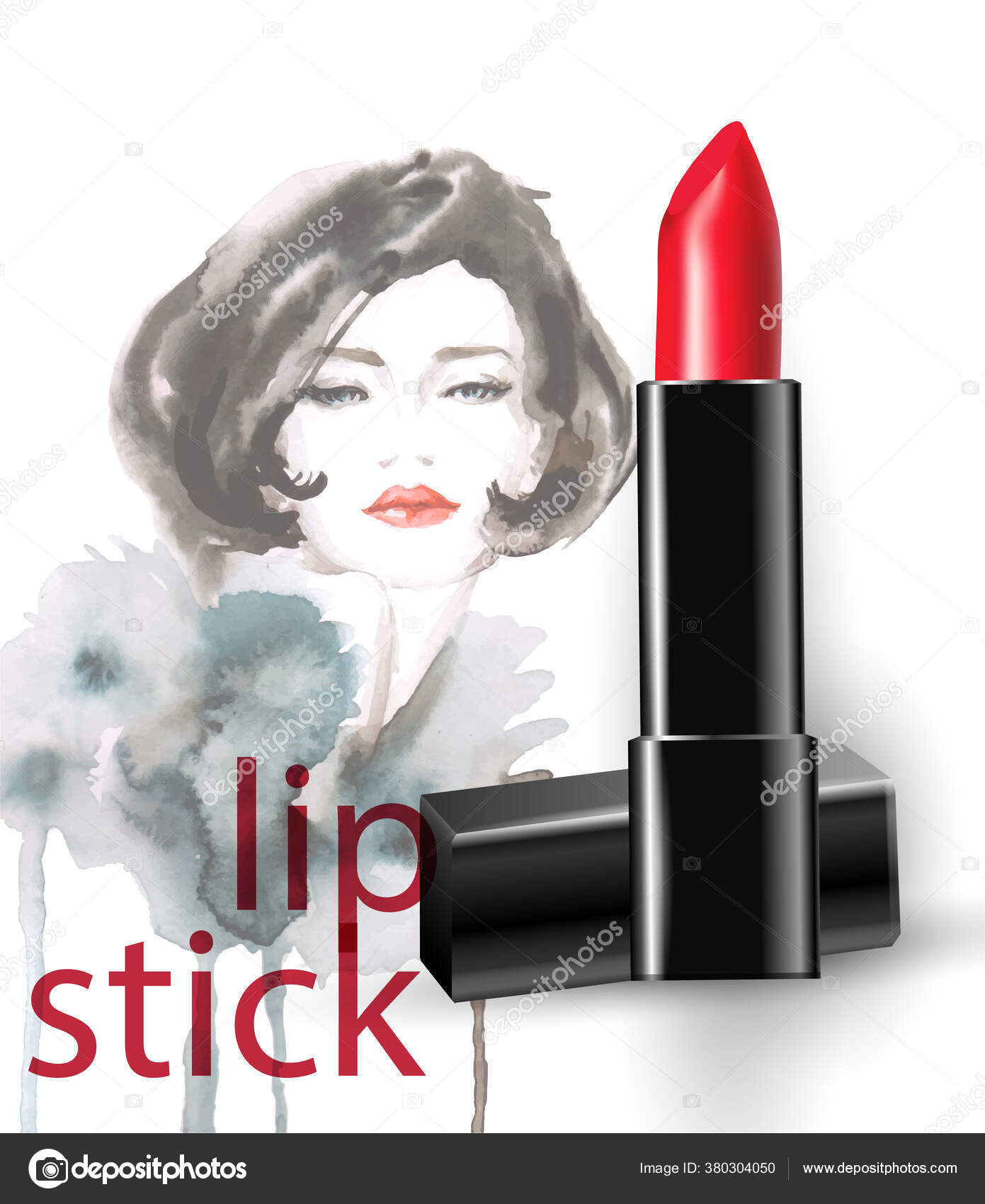 red lipstick drawing