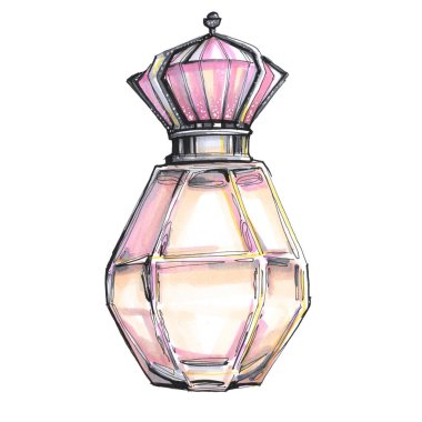 Bir şişe parfüm işaretleyici illüstrasyonu