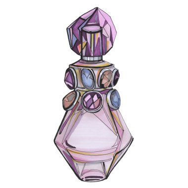 Bir şişe parfüm işaretleyici illüstrasyonu