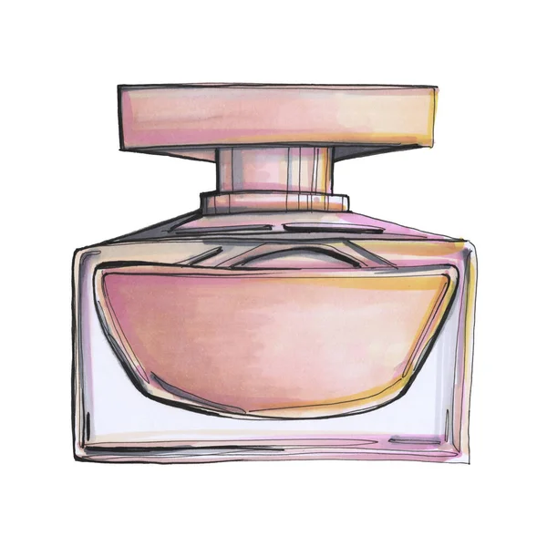 香水マーカーのイラストのボトル — ストック写真