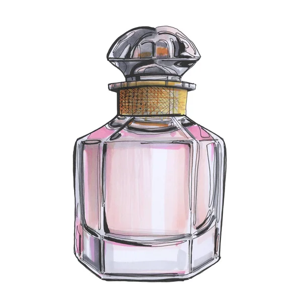 Fles Van Parfum Fashion Illustration — Stockfoto