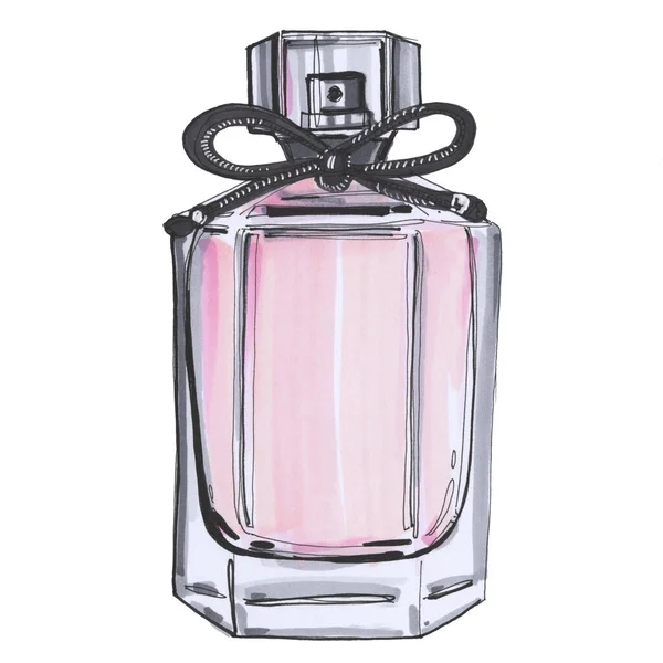 Fles Van Parfum Fashion Illustration — Stockfoto