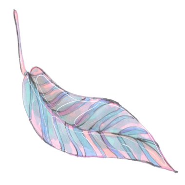 Tropikal Bitki Mavi Pembe Çizim Bırakıyor