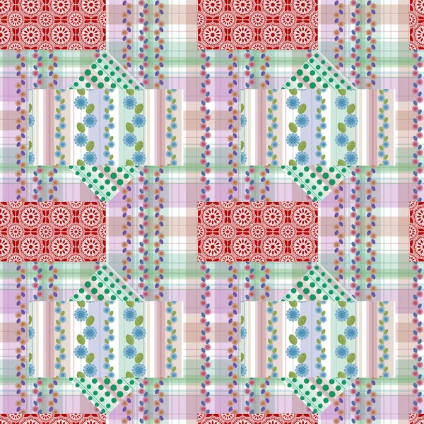Set of seamless patchwork patterns for fabric, backgrounds, albums, household items — Stock Image Set Seamless Patchwork Patterns Fabric Backgrounds Albums Household Items Stock Photo