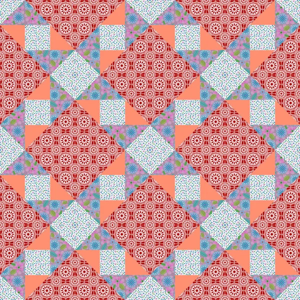 Set of seamless patchwork patterns for fabric, backgrounds, albums, household items — Stock Image Set Seamless Patchwork Patterns Fabric Backgrounds Albums Household Items Stock Picture
