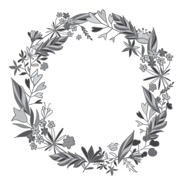 Vector ornamental aislada viñeta floral botánica en blanco y negro diseño — Archivo Imágenes Vectoriales