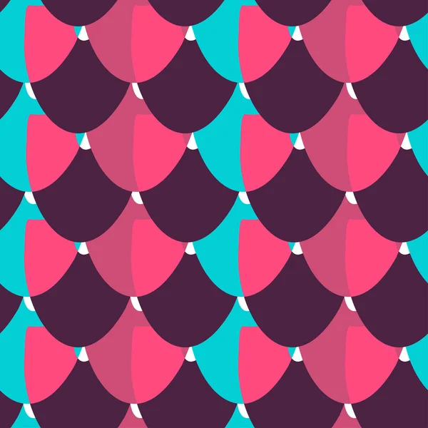 带粉红色和蓝色色彩斑斓圆形的无缝隙抽象矢量图案 — 图库矢量图片