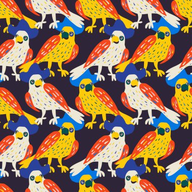 Korsan kuşların koyu renk çizgilerdeki renksiz desenleri