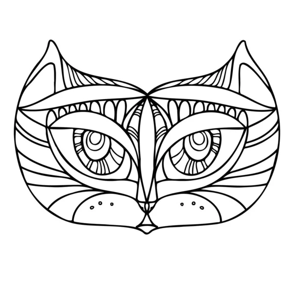Isolerad svart och vit vektor illustration design av en fodrad abstrakt katt — Stock vektor