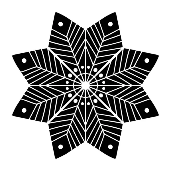 Isolé vecteur abstrait conception doublée silhouette étoile ornementale flocon de neige — Image vectorielle