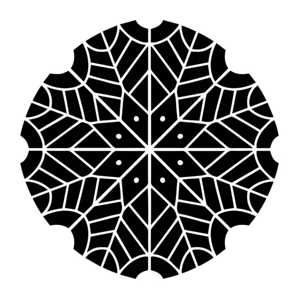 Diseño abstracto vectorial aislado forrado silueta copo de nieve ornamental en blanco — Vector de stock