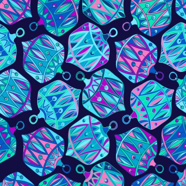 Kusursuz vektör deseni soyut Noel dekorasyonunun renkli çizimi