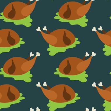 Turkuazda salata tabağında rengarenk hindinin kusursuz deseni.