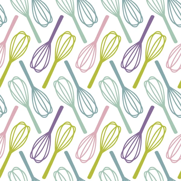 Vector inconsútil patrón colorido abstracto de suministros de cocina — Archivo Imágenes Vectoriales