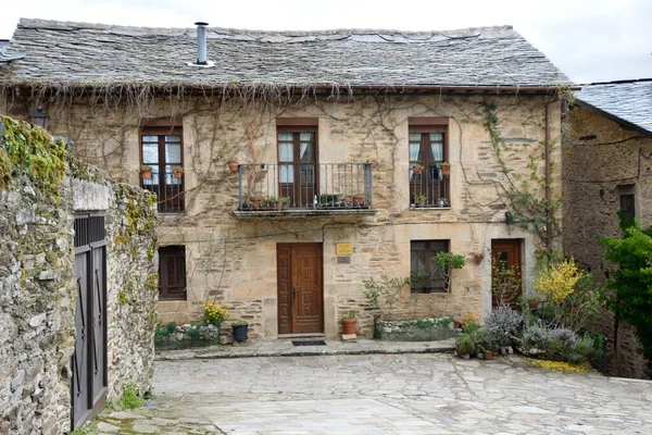 View of the facade of a house with a vine